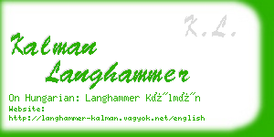 kalman langhammer business card